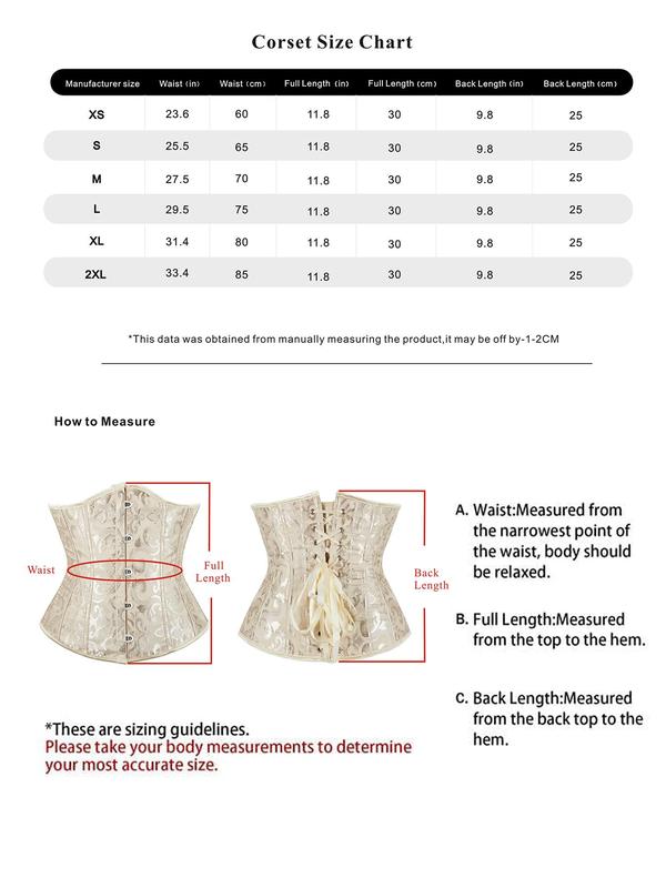 Women's Jacquard Lace Up Grommet Eyelet Corset Waist Trainer, Retro Fashionable Buckle Front Underbust Waist Trainer for Daily Wear, Body Shapewear, Tummy Control Shaper for Women