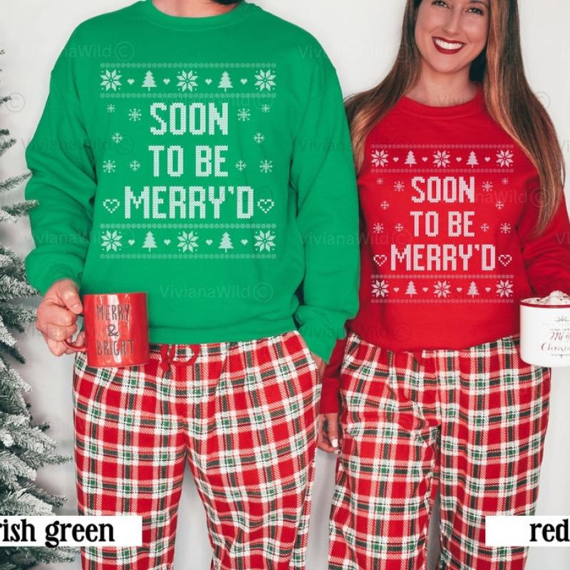 Ugly Christmas Sweater Couple, Soon To Be Merry'd, Merry Bride, Married Christmas, Matching Sweater Couples, Mr and Mrs Christmas Wedding