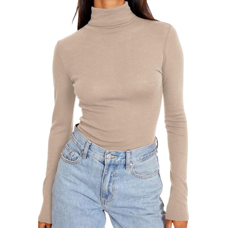 Fashion Queen Women's Autumn Turtleneck 2024 Long Sleeve Shirt Base Layered Slim Fit Soft Thermal Underwear Top Womenswear Comfort