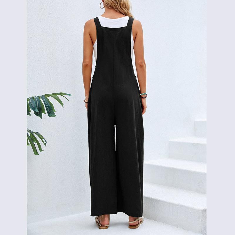 Women's Clothes Hot-Selling Solid Color Casual Suspender Trousers Womenswear Overalls