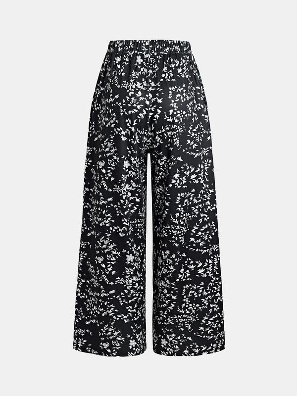 YOZY [5 Colors] Boho All Over Print Pocket Wide Leg Pants, Casual Elastic Waist Trousers, 2024 Women's Daily Outfits for Summer & Fall