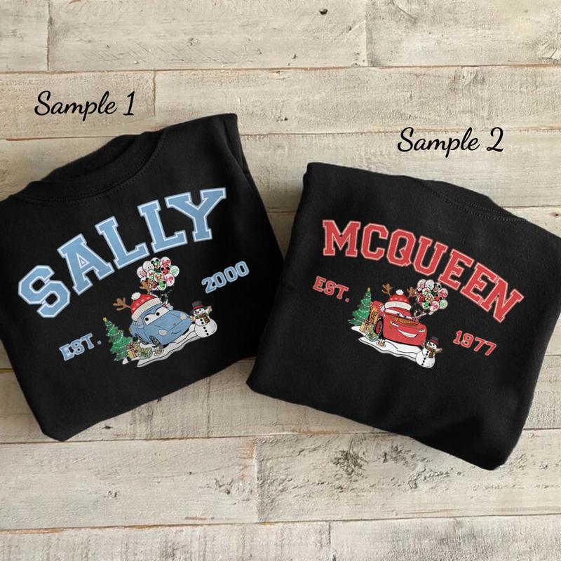 Mcqueen noel and Sally noel Sweatshirt, Cars Mcqueen x Sally , Couple SweatShirt, Trending Crewneck, Couple T-Shirt, Valentines Shirt