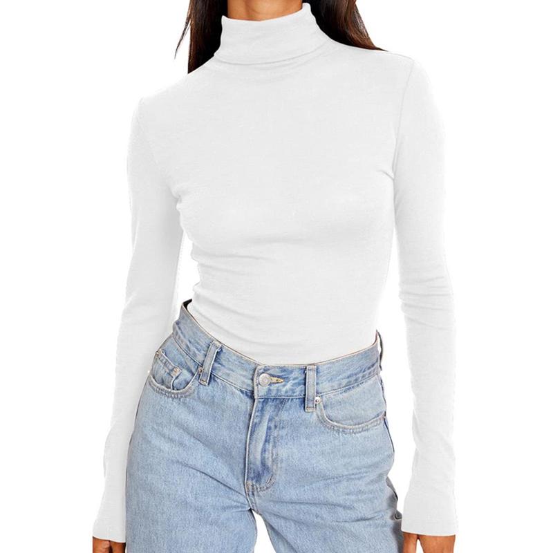 Fashion Queen Women's Autumn Turtleneck 2024 Long Sleeve Shirt Base Layered Slim Fit Soft Thermal Underwear Top Womenswear Comfort