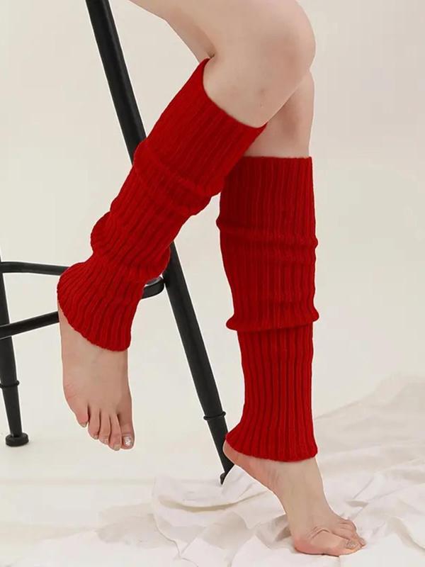 Women's Solid Leg Warmers, Fashionable Cozy Warm Socks for Fall & Winter, Women's Socks for Daily Wear