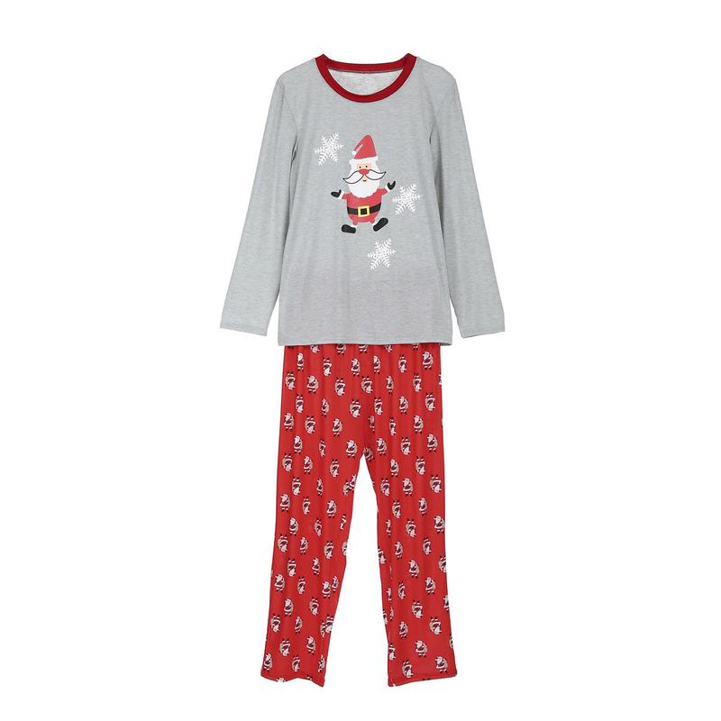 Xmas Matching Family 2PCS Pajamas Set, Santa Claus Family Sleepwear Collection Christmas Sleepwear Nightwear Long Pajamas Set