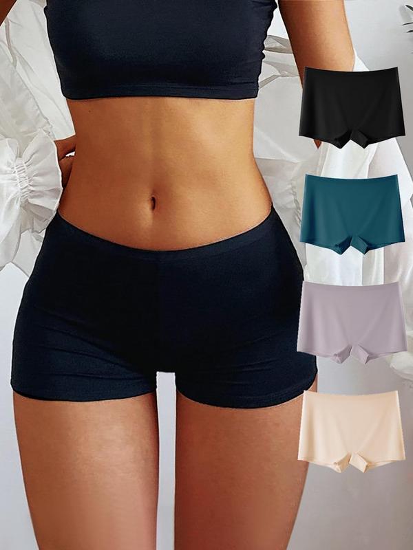 Women's Solid Color Boyshorts, Minimalist Seamless Safety Shorts, Underwear for All Seasons, Back To School Gifts, Panties for Women, Underwear for Women, Summer Clothing 2024