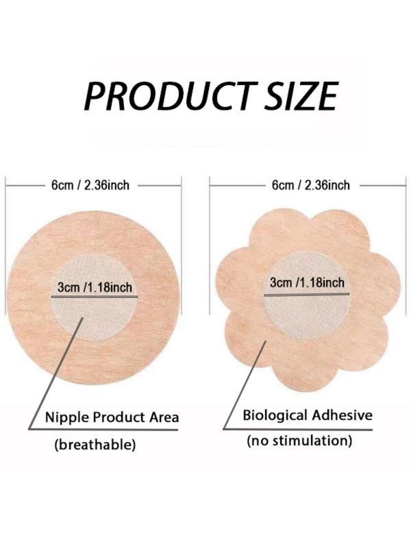 Solid Color Flower Round Shaped Disposable Nipple Cover, Casual Invisible Comfy Breathable Nipple Stickers, Women's Lingerie Accessories for Daily Use