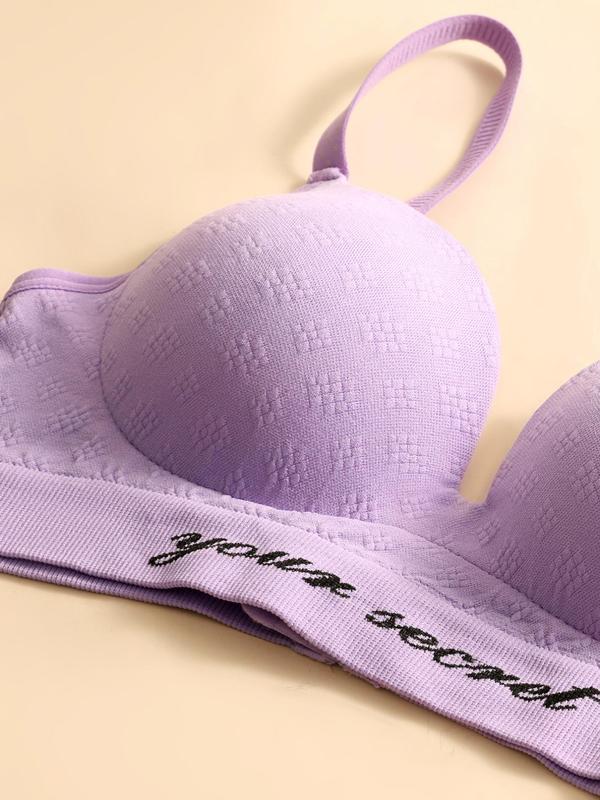 Women's Solid Wireless Bra, Soft Comfy Breathable Push Up Bra, Women's Lingerie for All Seasons