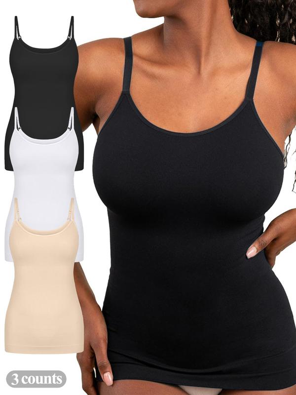 Women Tummy Control Shapewear Tank Top, Scoop Neck Seamless Compression Camisole Body Shaper