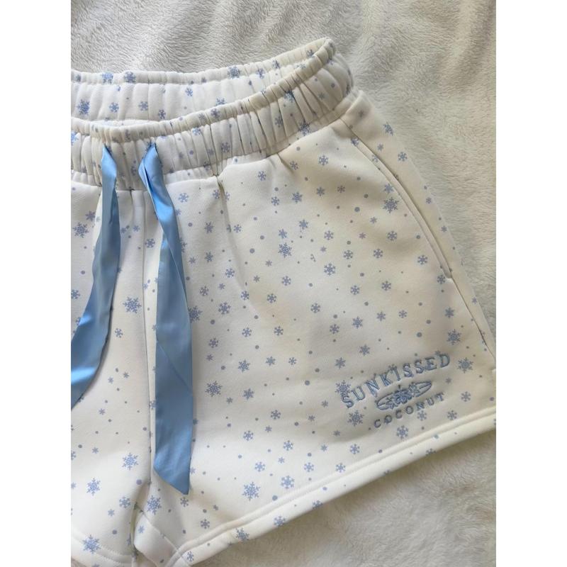 Snowflake Sunkissedcoconut Embroider Shorts