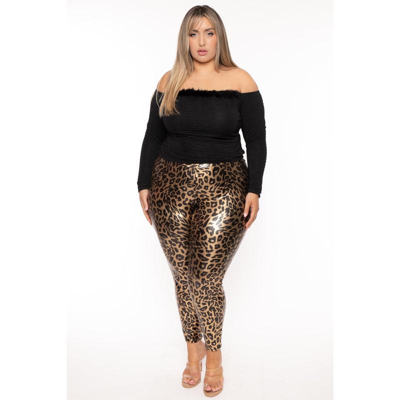 Plus Size Brie High Waist  Leggings- Gold