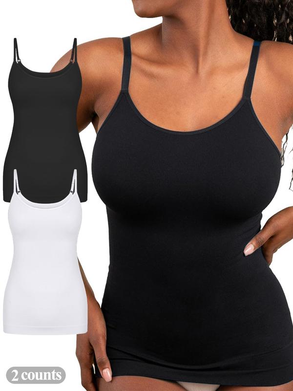 Women Tummy Control Shapewear Tank Top, Scoop Neck Seamless Compression Camisole Body Shaper