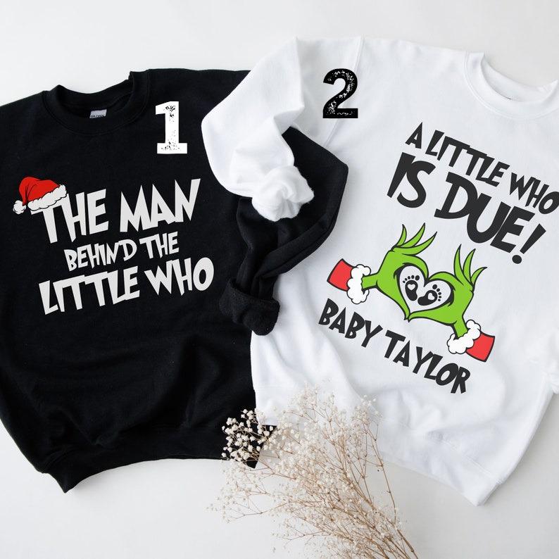 Couples Pregnancy Announcement Sweatshirt, Christmas Holiday Gender Reveal, Gift for Expecting Matching Crewneck, Funny Sweatshirts, Gift Fof Her, Gift for Her