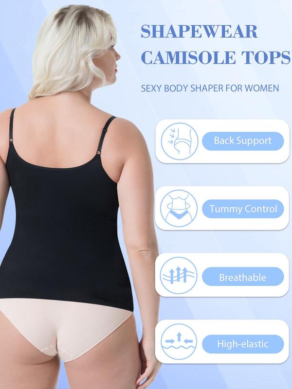 Women Tummy Control Shapewear Tank Top, Scoop Neck Seamless Compression Camisole Body Shaper