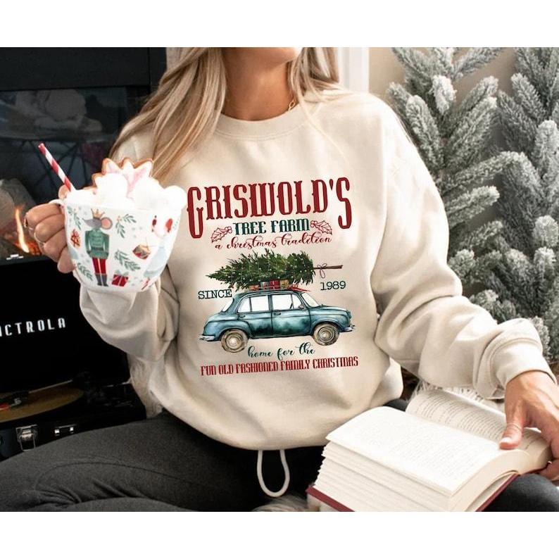 Griswold's Christmas Sweatshirt, Christmas Family Tee, Tree Sweater, Griswold's Tree Farm Since 1989 Shirt, Cute Christmas Shirt, Xmas Gift.