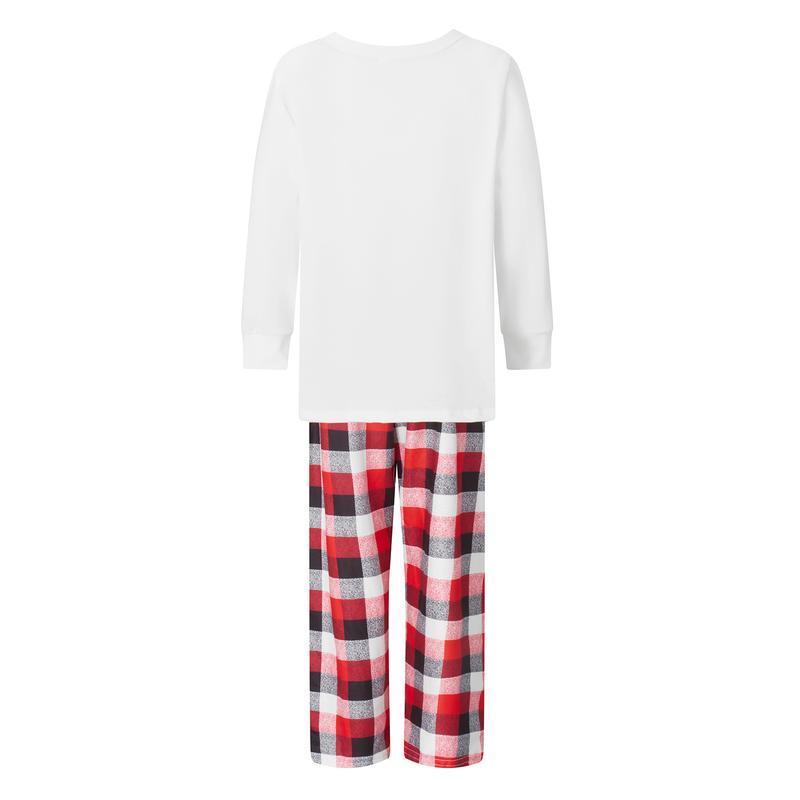 Family Christmas Pajamas Matching Sets Letters Plaid Christmas Matching Jammies Pajamas Holiday Sleepwear for Adult