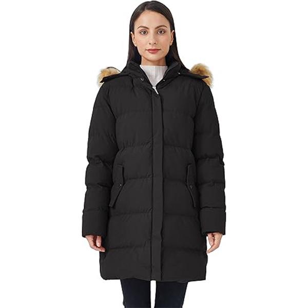 Women's Winter Thicken Puffer Coat Warm Jacket with  Removable Hood Womenswear Tops Womenswear Tops