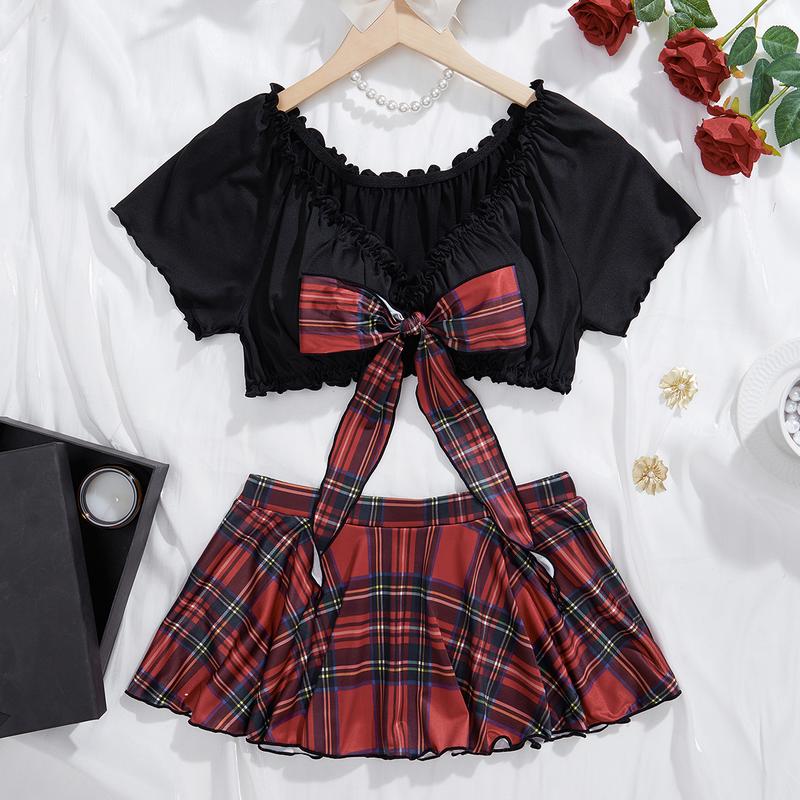 Sexy sexy underwear student dress preppy uniform seductive skirt suit