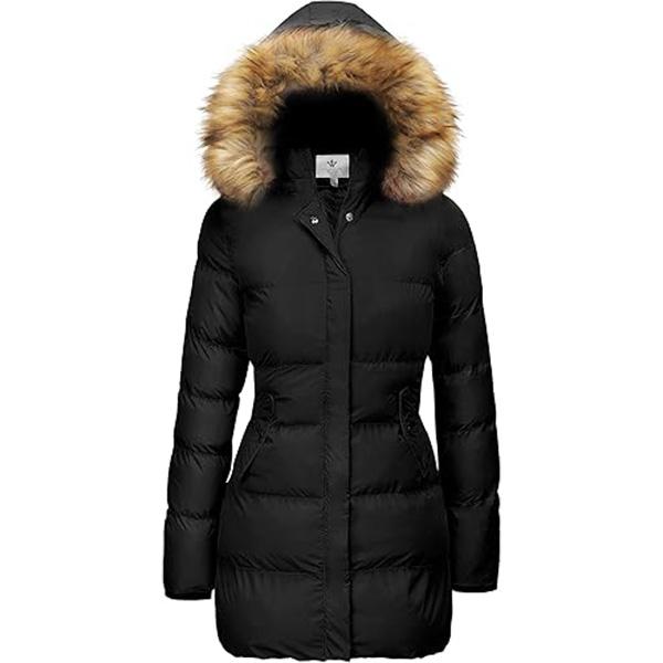 Women's Winter Thicken Puffer Coat Warm Jacket with  Removable Hood Womenswear Tops Womenswear Tops