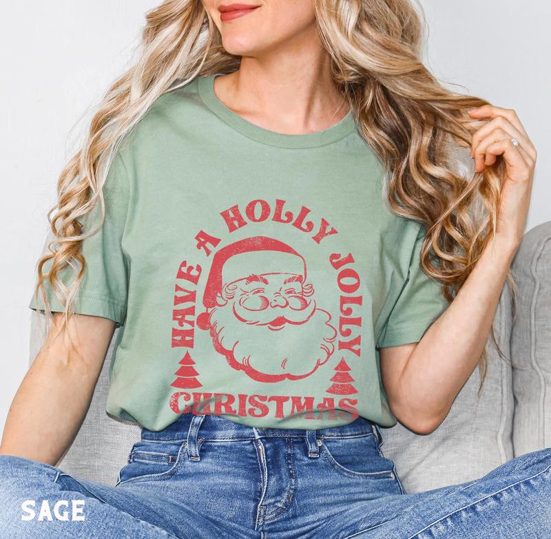 Retro Santa Sweatshirt, Vintage Santa Graphic Tee, Merry Christmas Shirt for Matching Family Group