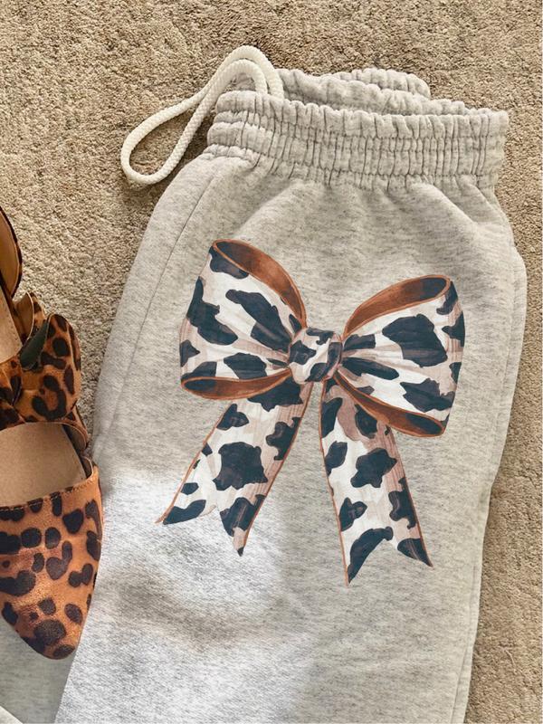 Cow Bow Sweatpants - Casual & comfortable loungewear sweatpants - Printed to order in South Carolina