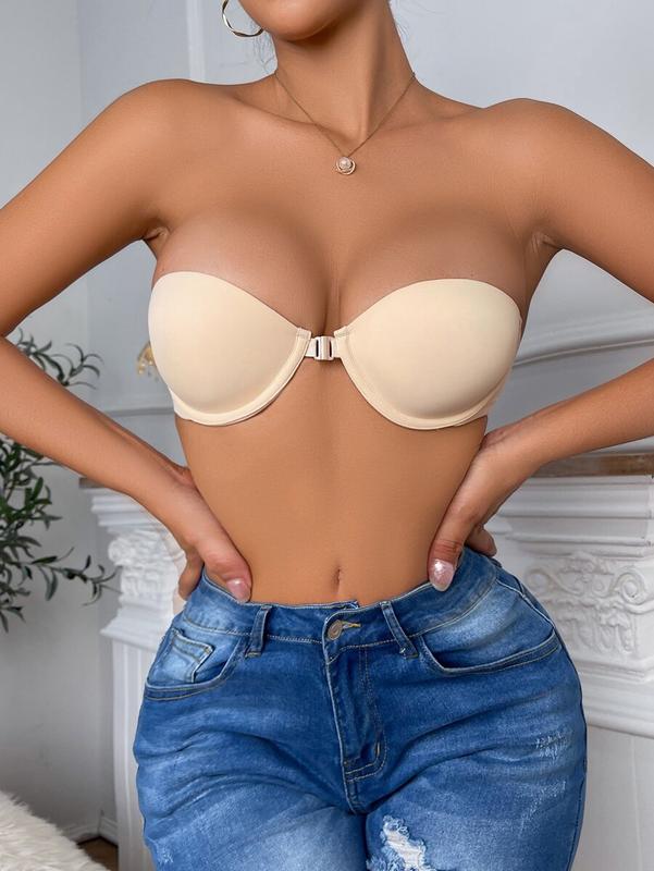 Women Front Closure Underwire Strapless Bra (1pc)