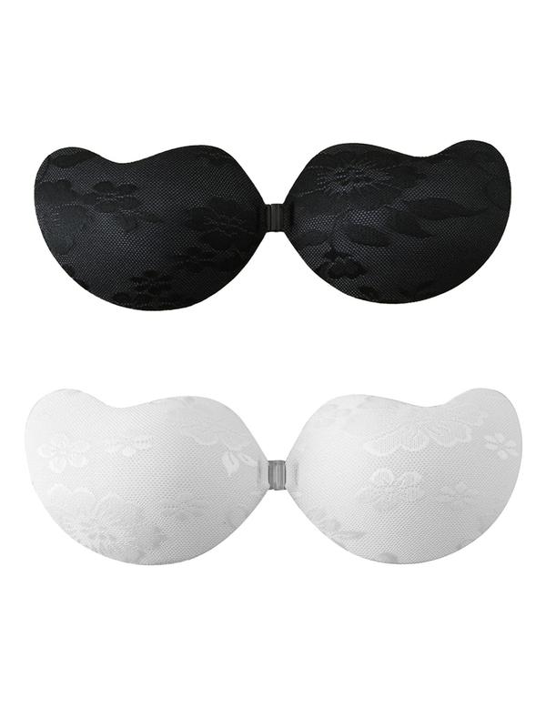 Women's Solid Color Invisible Stick-On Silicone Adhesive Bra, Strapless Self-Adhesive Nipple Covers Bralette, Back To School Wear, Lingerie Accessories for Wedding Party