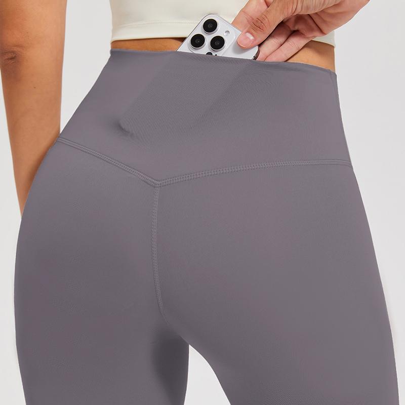 AFZ High Waist Free Buttery Soft Lycra Leggings Tummy Control Back Inner Pockets Leggings Inseam 24 28’’ Breathable Fabric Free Cutting for Both Petite, Tall and Plus, Minimalist Fashion