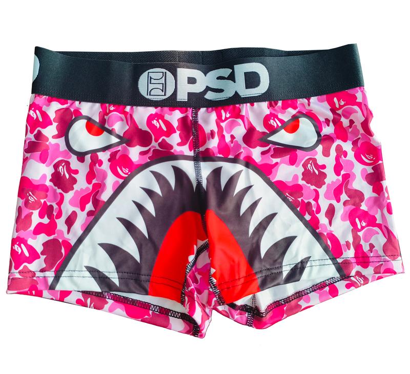 Sports fitness psd underwear set sexy unique fashion shark pattern shorts ladies comfortable breathable top underwear Fabric Womenswear