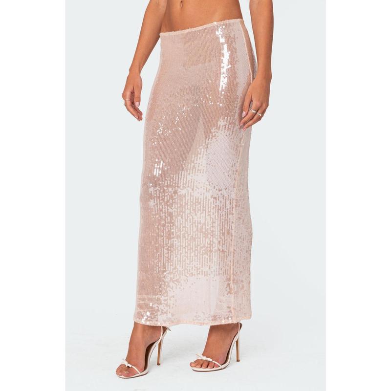 Riki Sheer Sequin Maxi Skirt