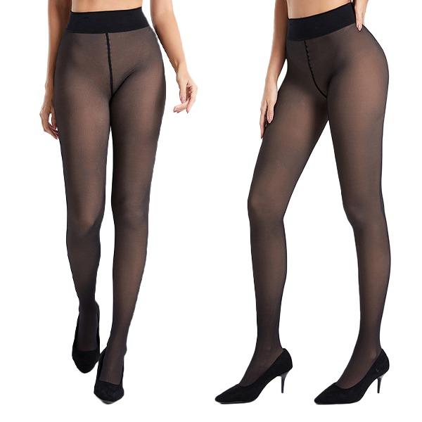 Fleece Lined Tights Sheer Women Fake Translucent Warm Pantyhose Leggings Sheer Thick Tights for Winter legging woman