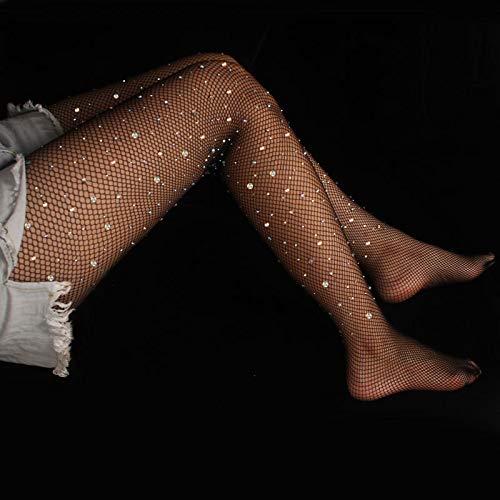 Sexy High Waist Tights with Sparkle Rhinestone Detail and Fishnet Pattern for Women's Parties &Special Occasions - Womenswear.