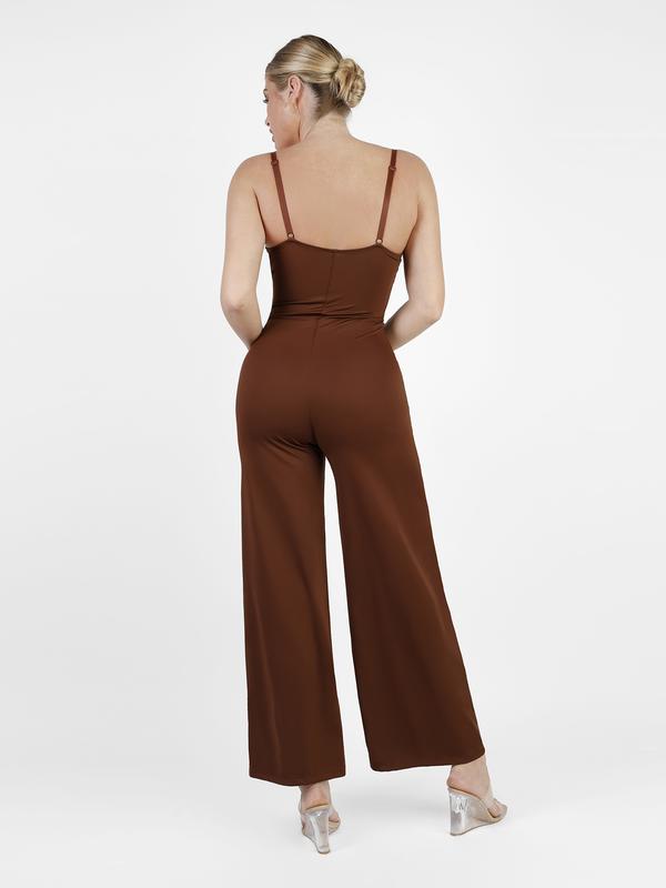 Popilush The Shapewear Jumpsuit Lace Wide-Leg Shapewear Slip Jumpsuits Basic Womenswear Comfort