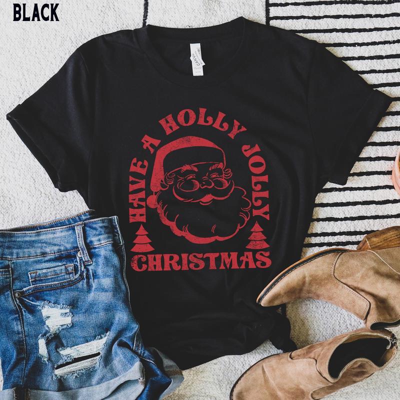 Retro Santa Sweatshirt, Vintage Santa Graphic Tee, Merry Christmas Shirt for Matching Family Group