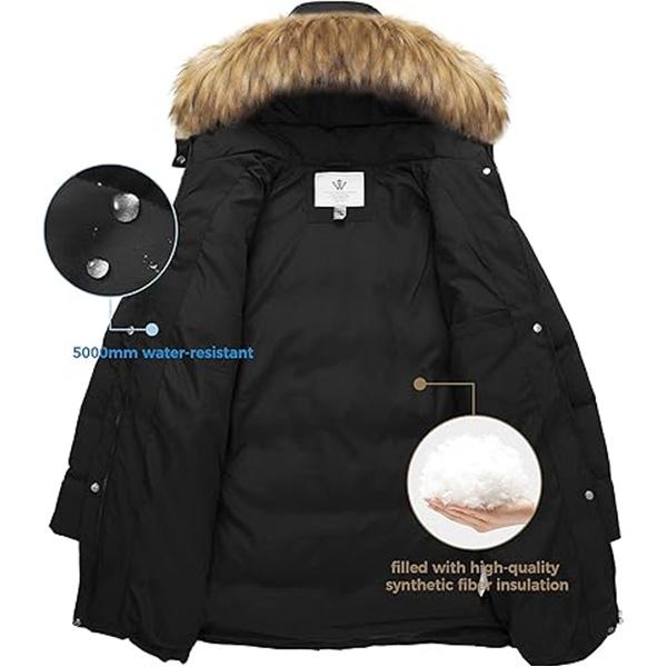 Women's Winter Thicken Puffer Coat Warm Jacket with  Removable Hood Womenswear Tops Womenswear Tops