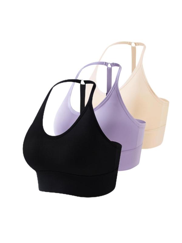 Women's Minimalist Spaghetti Strap Comfy Seamless Lingerie Top, Back To School Wear, Lady Basic Comfort Breathable Soft Solid Color Push Up Tank Top Bra, Fall Wear 2024, Lingerie Wear, Womenswear, Please Purchase A Size Up