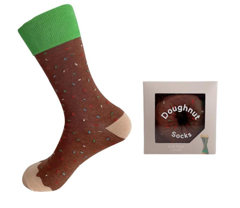 3-Pack Unisex Novelty Donut Socks – Fun Gift Stocking Stuffer for Parties, Holidays, Birthdays, Halloween, and Christmas