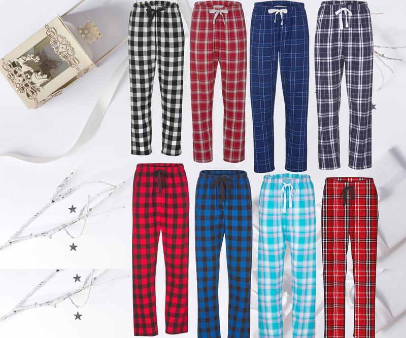 Christmas Plaid Pajama Pants Xmas Eve Family Pocket Pajamas Buffalo Plaid Pants Ladies flannel Multi Color Pjs Xmas Family Matching Pant pj Trouser