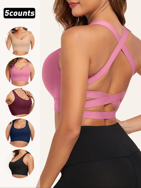 Women's Criss Cross Backless Wireless Bra, Breathable Comfortable Removable Chest Pads Lingerie Top, Ladies Lingerie for All Seasons