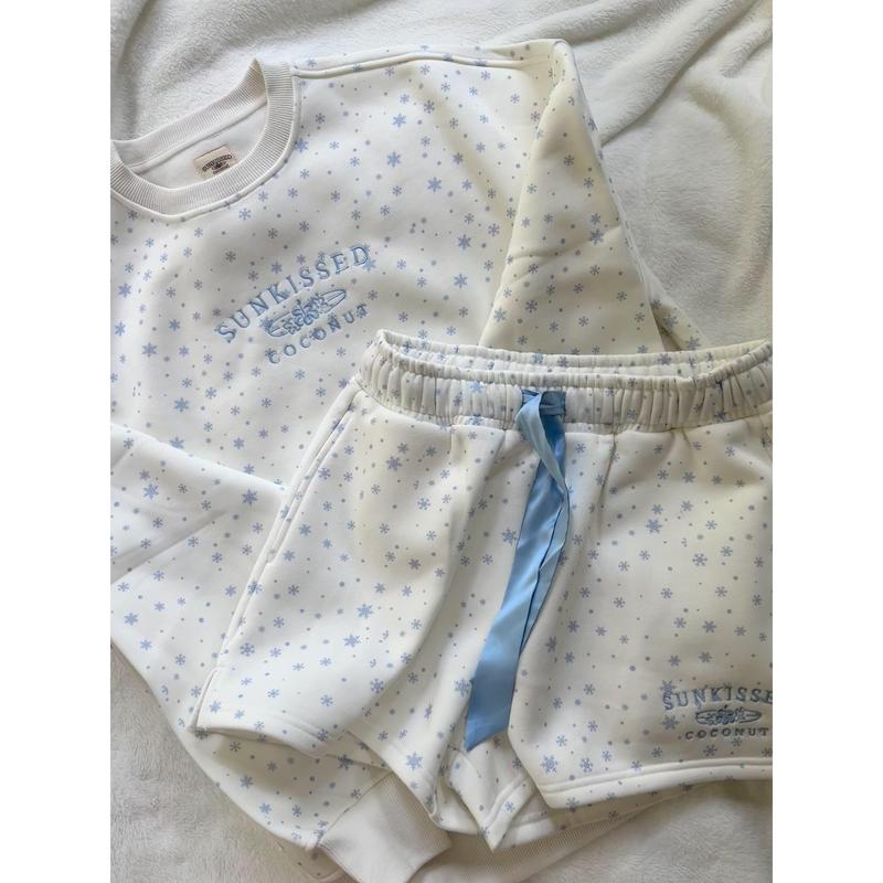 Snowflake Sunkissedcoconut Embroider Shorts