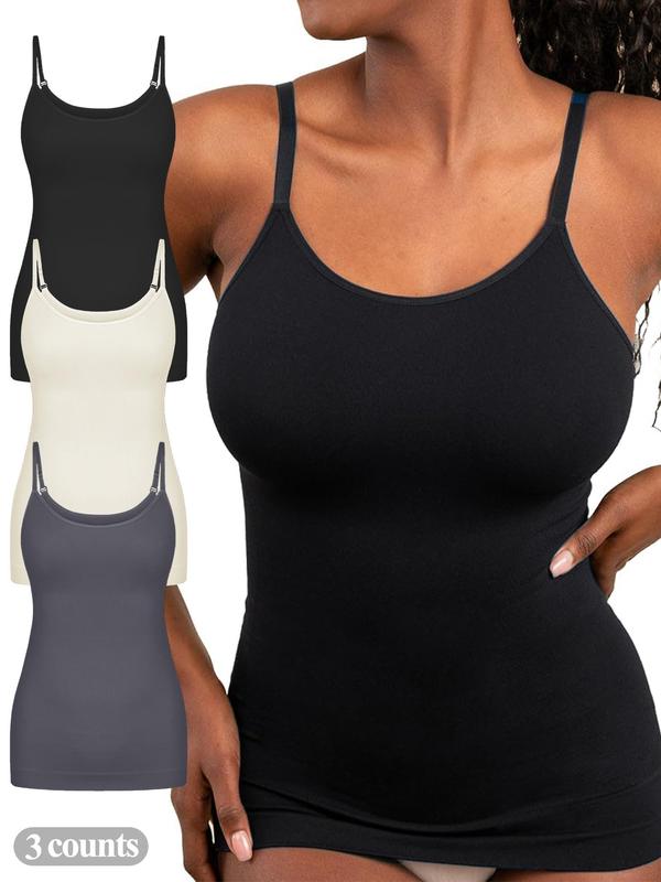 Women Tummy Control Shapewear Tank Top, Scoop Neck Seamless Compression Camisole Body Shaper