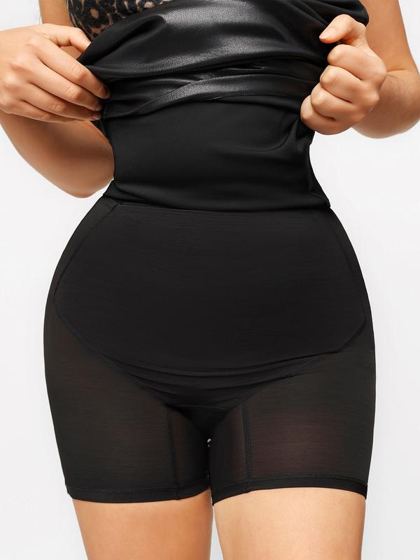 Popilush Built-In Shapewear Faux Leather Mini Skirt PSA