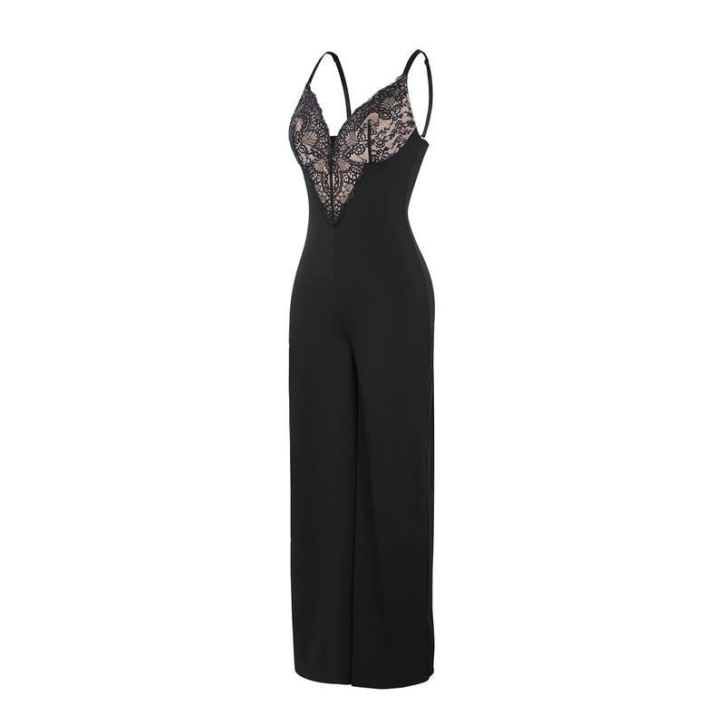 Popilush The Shapewear Jumpsuit Lace Wide-Leg Shapewear Slip Jumpsuits Basic Womenswear Comfort