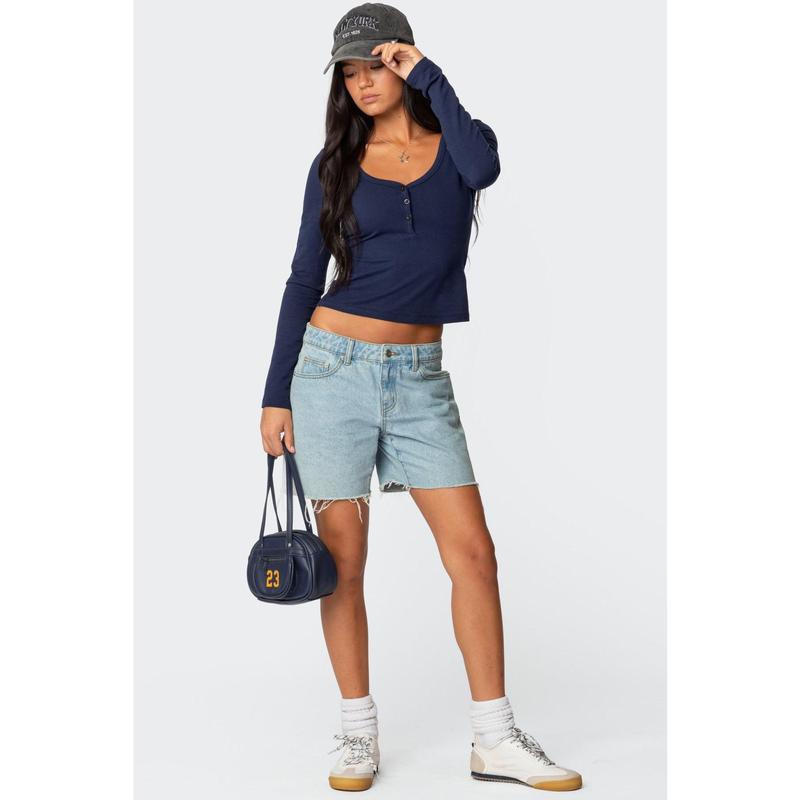 Tomboy Low Rise Denim Shorts