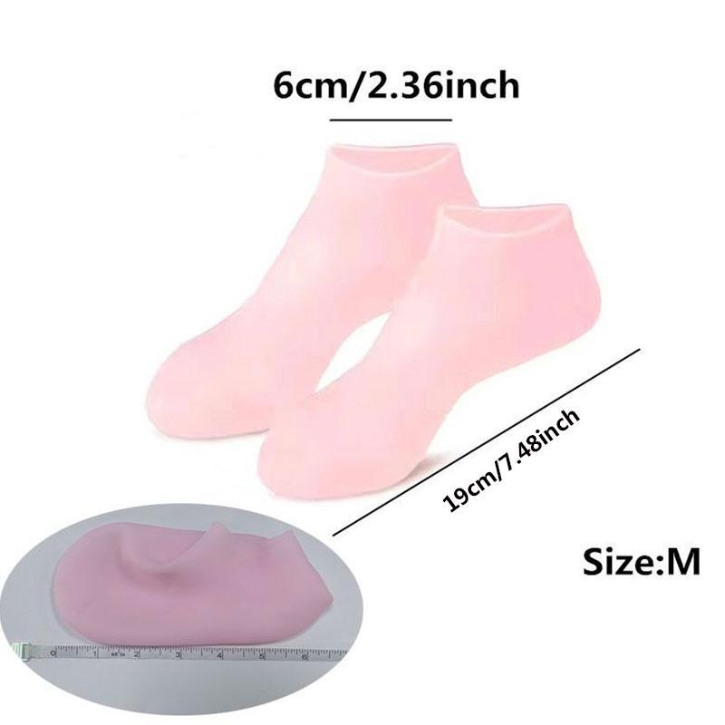 Comfortable Soft Silicone Moisturizing Socks, Summer Minimalist Hydrating and Smoothing Foot Care Socks, Foot Gel Socks, Foot Sock for Dry Cracked Skin, Daily Recyclable Foot Masks, Personal Care Products, Pedicure Supplies, Christmas Gift