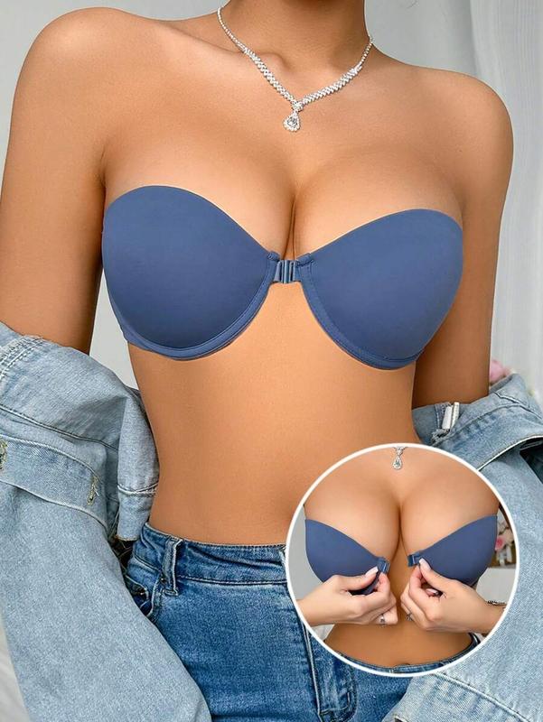 Women Front Closure Underwire Strapless Bra (1pc)