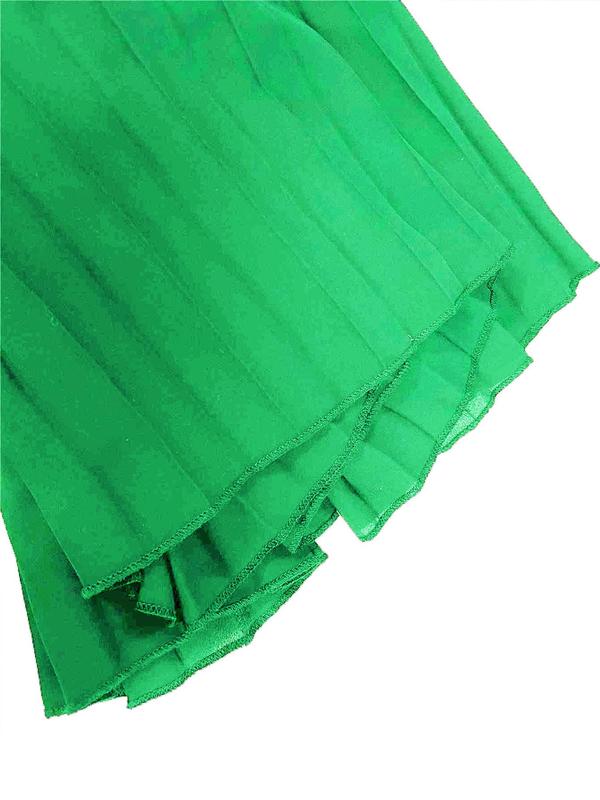 Women's Solid Color Pleated Skirt, Casual Fashion Long Skirt for Daily Wear, Ladies Bottoms for All Seasons