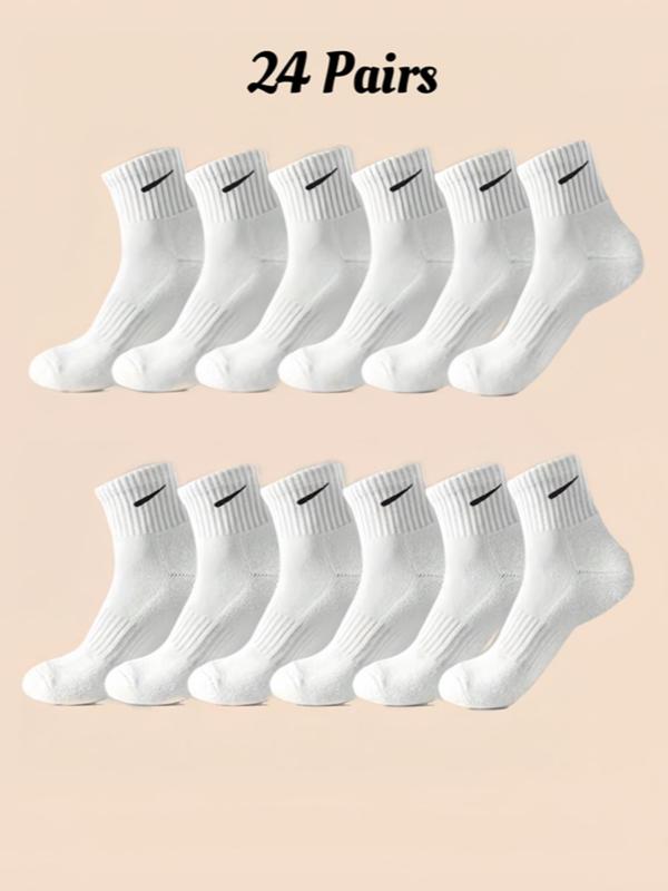 Women's Striped Print Crew Socks, Casual Comfortable Breathable Socks for Daily Wear, Multipack Knit Socks for All Seasons