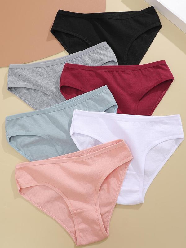 Women's Solid Color Panty, Korean Style Wear, Soft Comfortable Breathable Knicker for Daily Wear, Panties for Women, Women's Underwear for All Seasons, Korean Streetwear