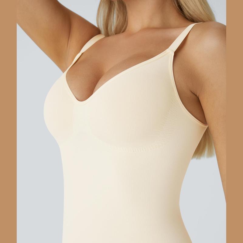 Halara Seamless Flow Adjustable Strap Backless Tummy Control Snap Closure Lounge Sculpting Shapewear Bodysuit